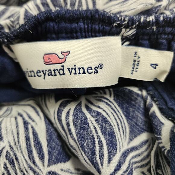 Vineyard Vines Blue & White Floral Maxi Dress Sleeveless Pockets Belted Size 4 - Picture 16 of 16